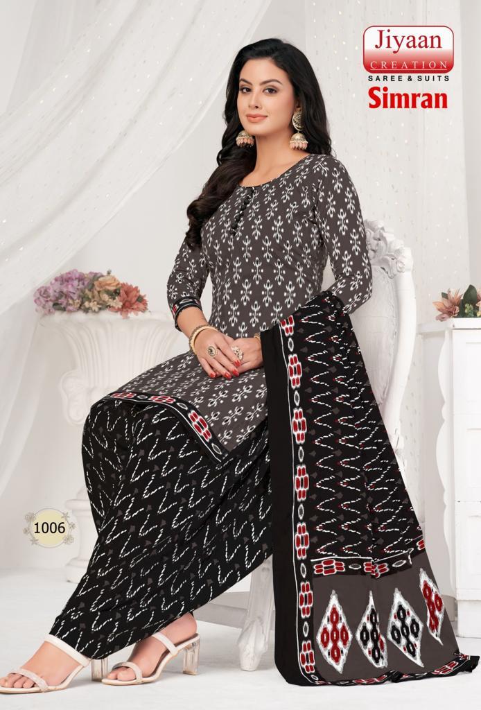 Jiyaan Simran Printed Cotton Dress Material Catalog
